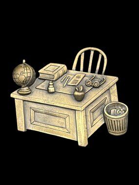 Vintage JJ Jonette Brooch Bronze School teacher Gift